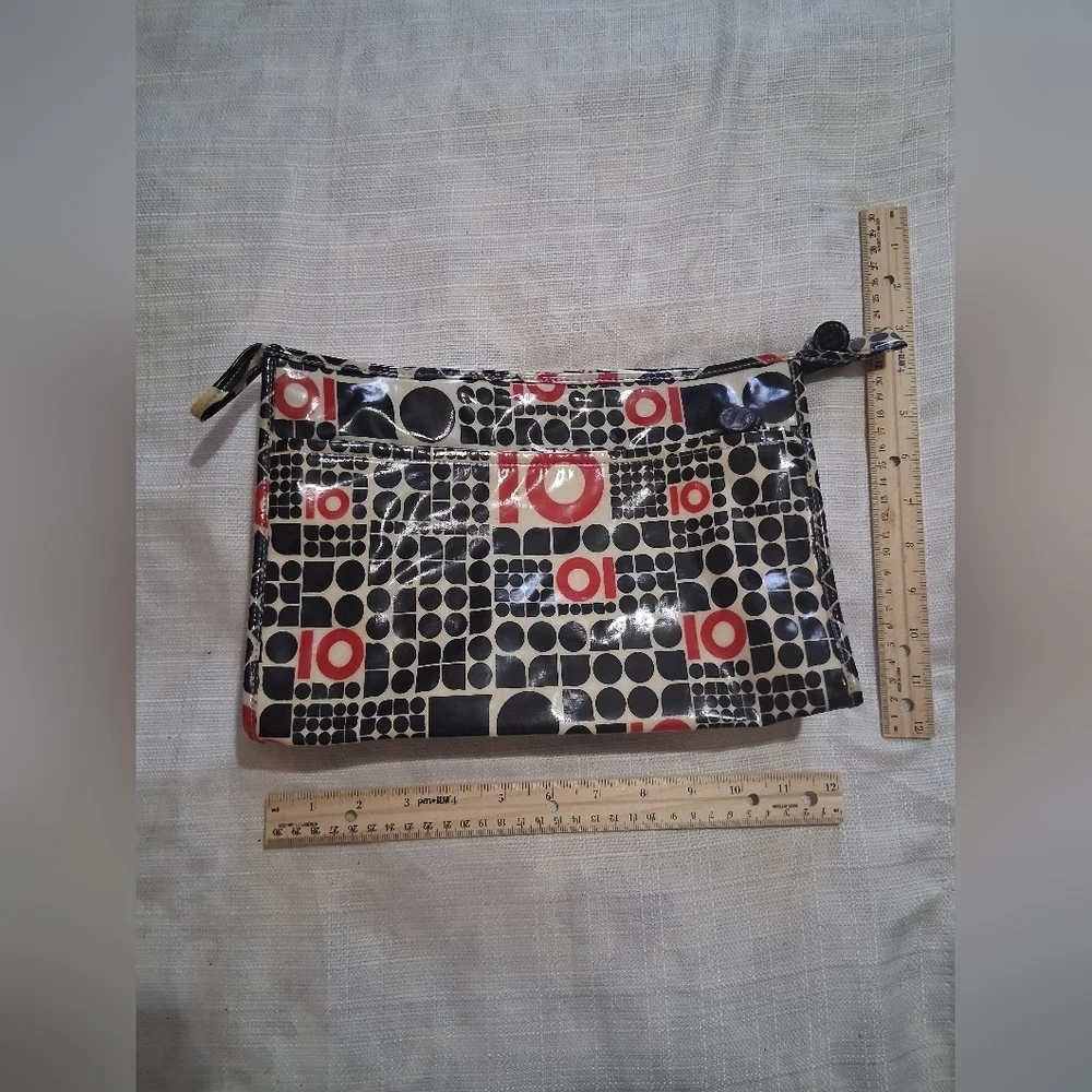 Geometric Kate Spade Black and Red Clutch